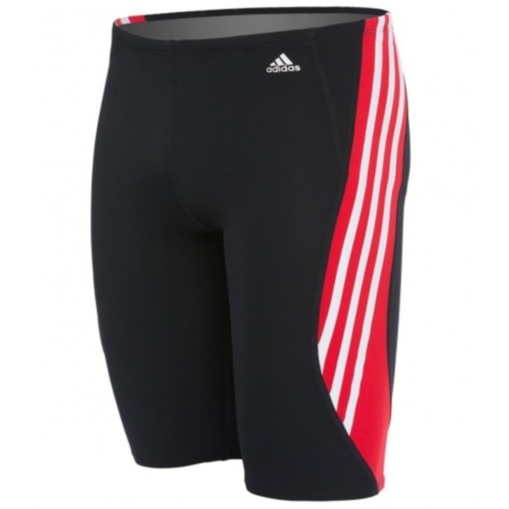 Adidas Solid Splice Jammer Swimsuit - Red - Picture 2 of 6